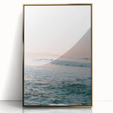 Large art print of a mid-century modernist summer scene in vibrant gold tones on acrylic, ideal for nursery wall decor.