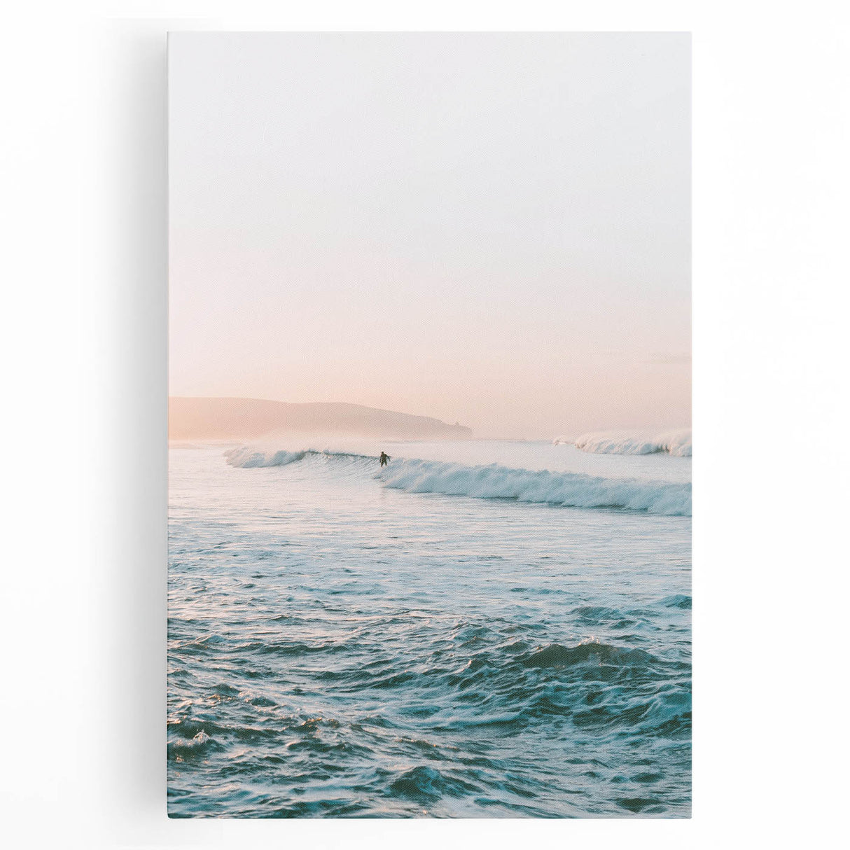 Black and white abstract depiction of summer on stretched canvas, ideal for kitchen wall art.