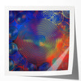 Modern Abstract Wall Art – Red, Blue & Gold Radiating Circle Design