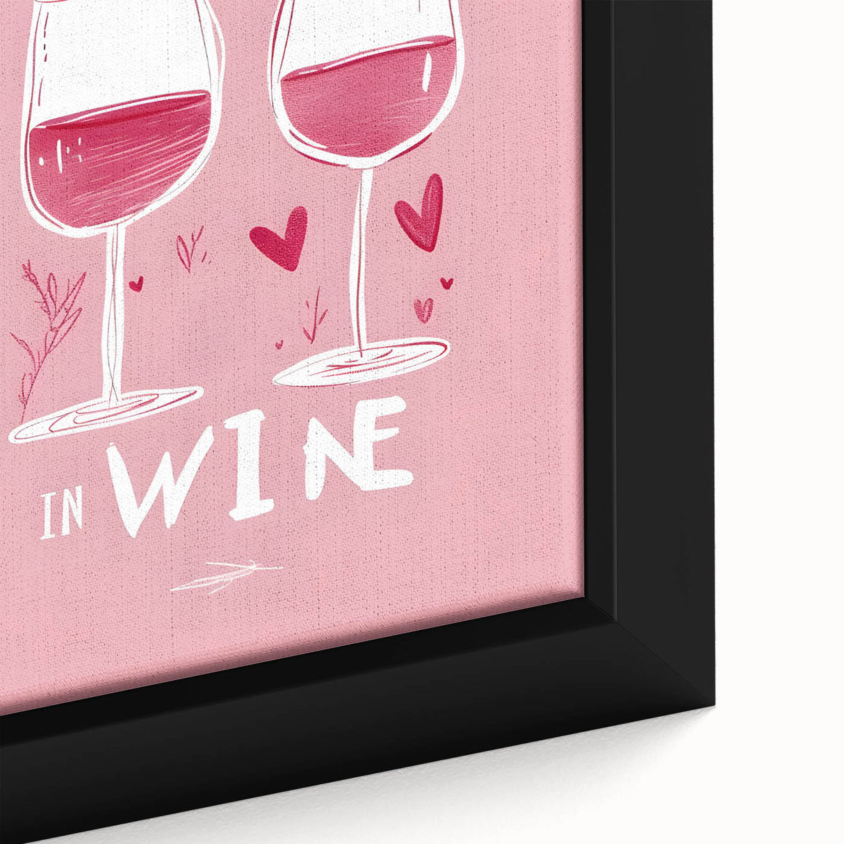 Extra large black wall art featuring colorful, textured food and drinks imagery on a framed canvas.
