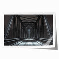 Rolled print of a landscape featuring a serene bridge over a tranquil river, showcasing vibrant colors and intricate details, perfect for home decor or art enthusiasts.
