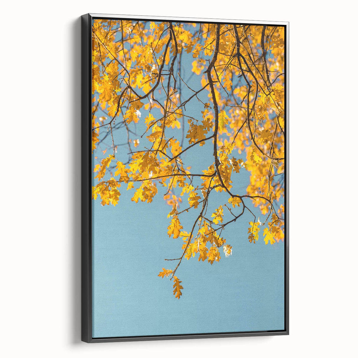 Black and white landscape painting on framed canvas, featuring a vintage-style autumn scene, ideal for bedroom wall art.