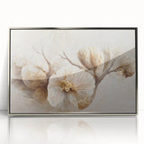 Framed abstract floral wall art in vibrant colors with silver accents, showcasing intricate designs against a stylish background, perfect for modern decor.