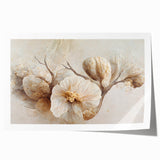 Abstract floral wall art print showcasing vibrant colors and intricate designs, rolled and ready for display, ideal for modern home decor.