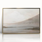 Framed abstract landscape wall art showcasing vibrant gold and earthy tones, perfect for modern home decor. Ideal for adding elegance to living spaces.