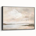 Framed abstract landscape wall art featuring a vibrant mix of colors with a sleek black frame, designed to enhance modern home decor.
