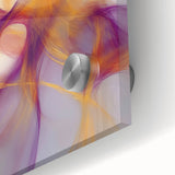 Minimalist Abstract Wall Art – Plum and Gold Flow on Soft Lavender