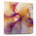 Minimalist Abstract Wall Art – Plum and Gold Flow on Soft Lavender