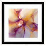 Minimalist Abstract Wall Art – Plum and Gold Flow on Soft Lavender