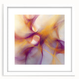 Minimalist Abstract Wall Art – Plum and Gold Flow on Soft Lavender