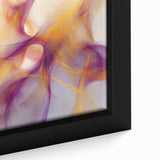 Minimalist Abstract Wall Art – Plum and Gold Flow on Soft Lavender
