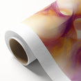 Minimalist Abstract Wall Art – Plum and Gold Flow on Soft Lavender
