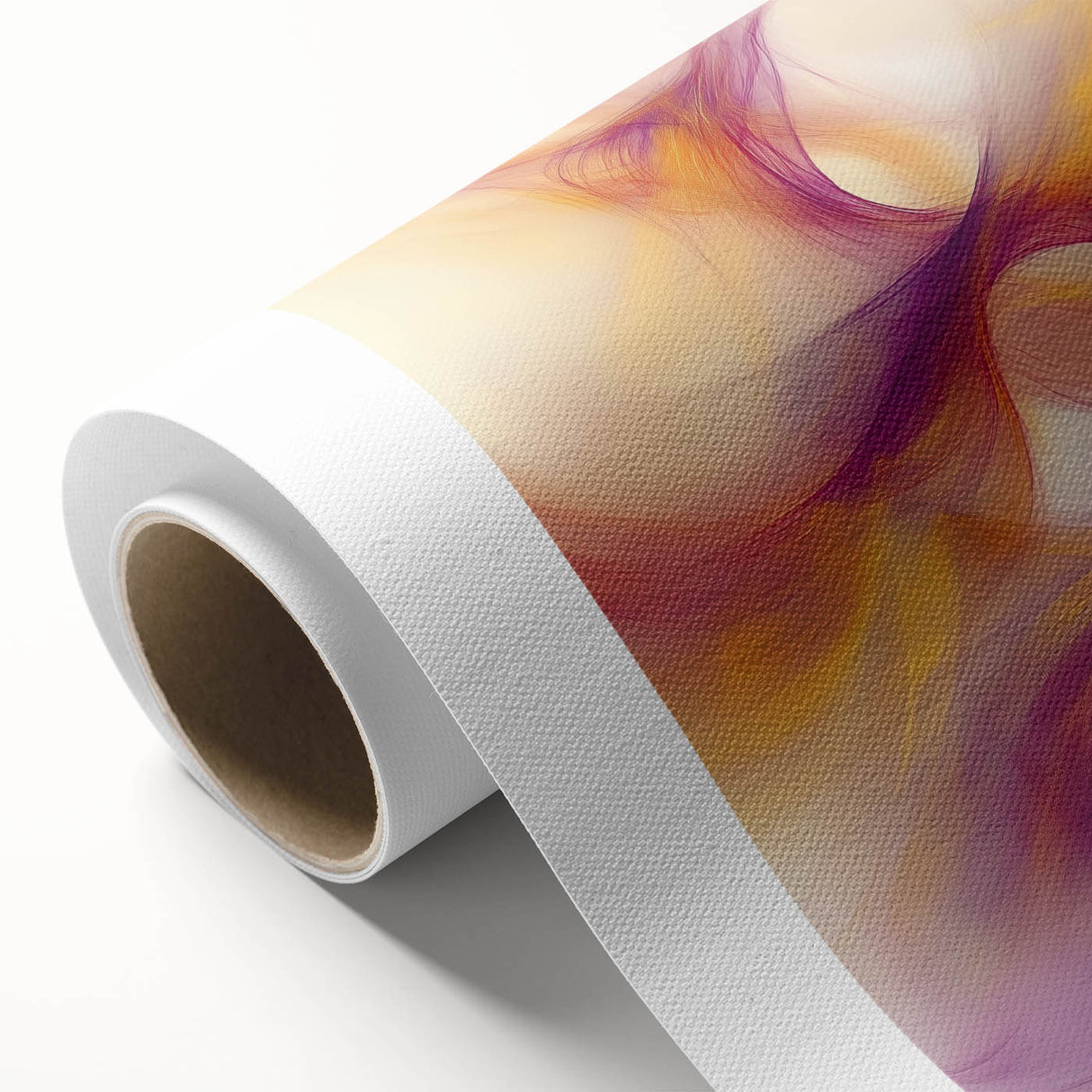 Minimalist Abstract Wall Art – Plum and Gold Flow on Soft Lavender