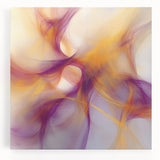 Minimalist Abstract Wall Art – Plum and Gold Flow on Soft Lavender