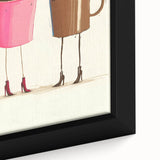 Extra large black wall art featuring colorful, textured food and drink motifs on a framed canvas.