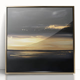 Modern Abstract Wall Art – Black and Gold Horizon Minimalist Canvas