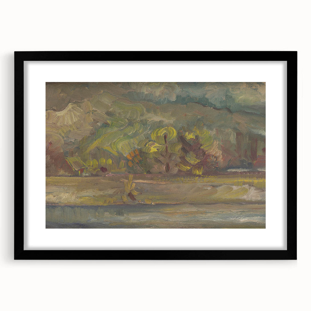 Expressionist River Landscape - Vibrant Decorative Wall Art