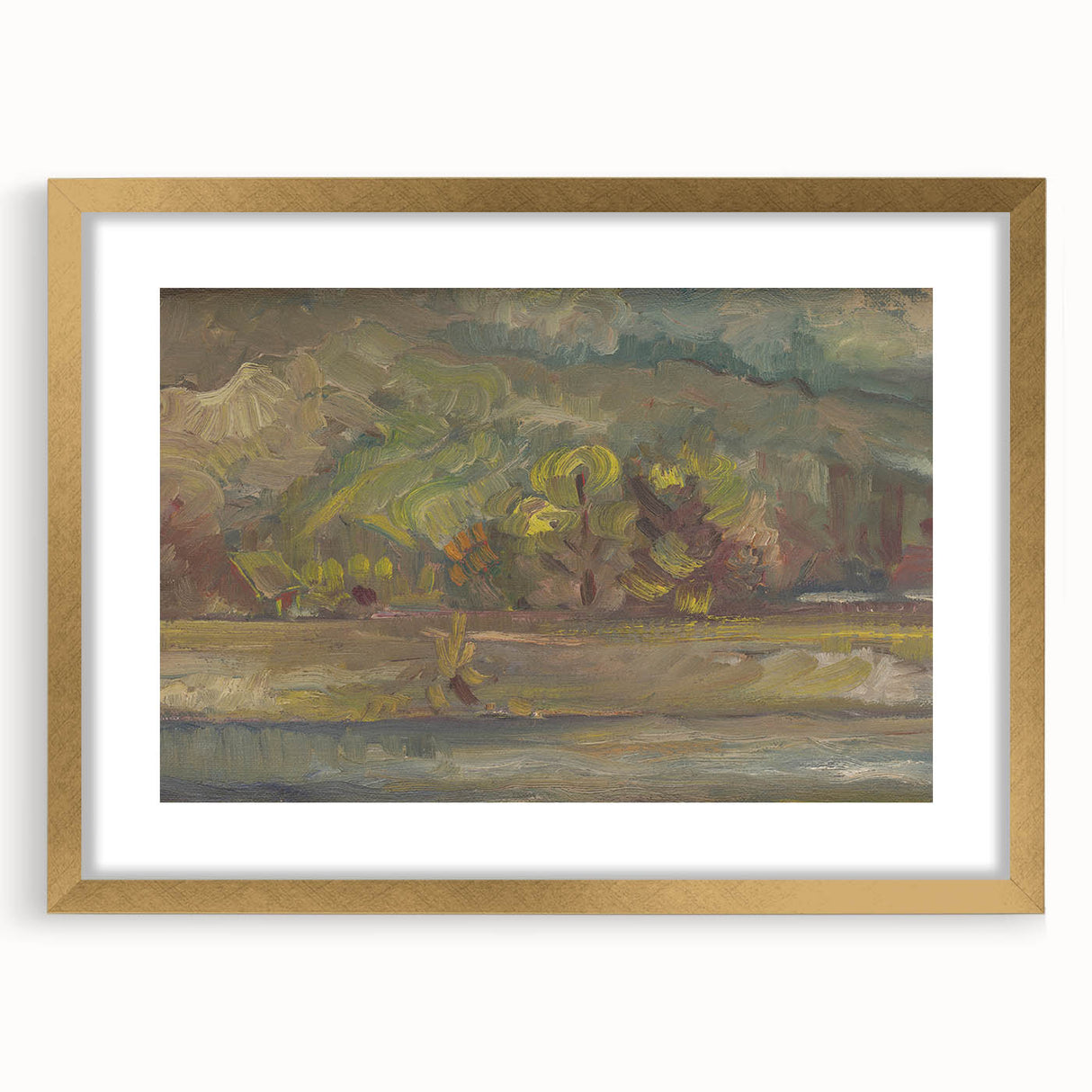 Expressionist River Landscape - Vibrant Decorative Wall Art