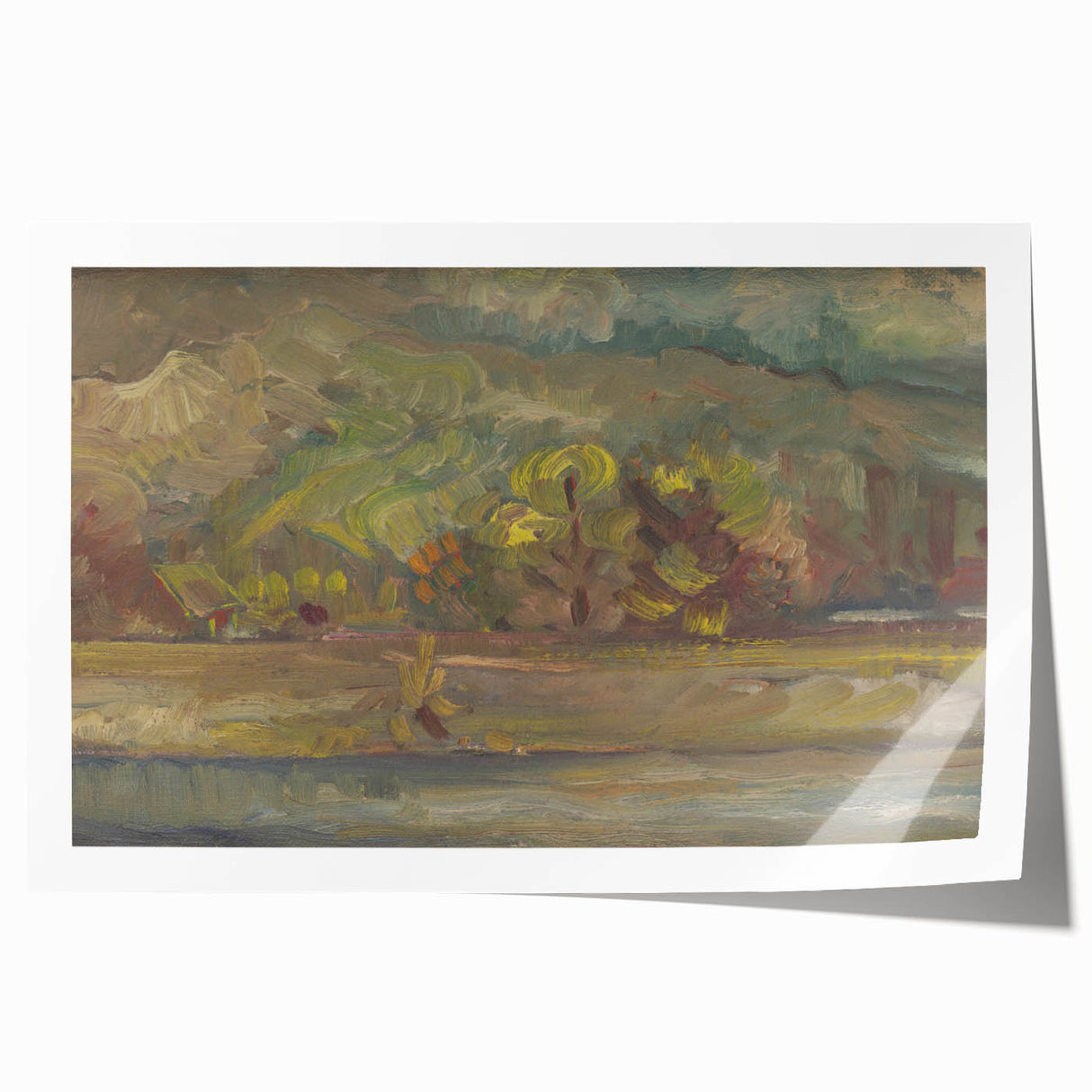Expressionist River Landscape - Vibrant Decorative Wall Art