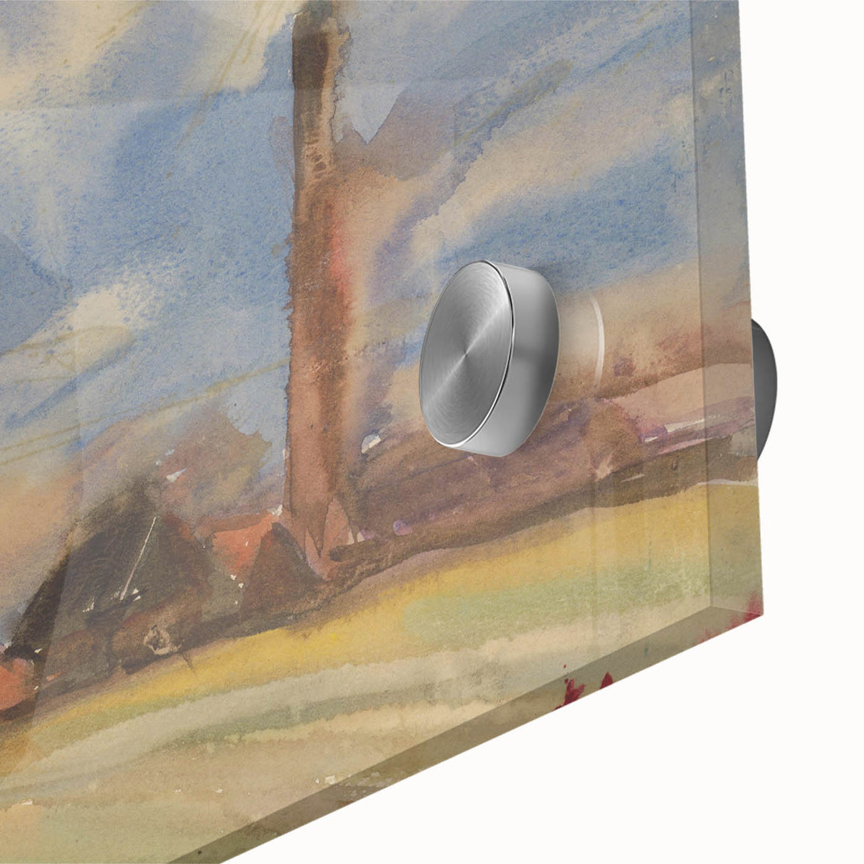 Countryside Landscape - Modern Wall Art of Fields and Village Scene