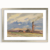 Countryside Landscape - Modern Wall Art of Fields and Village Scene
