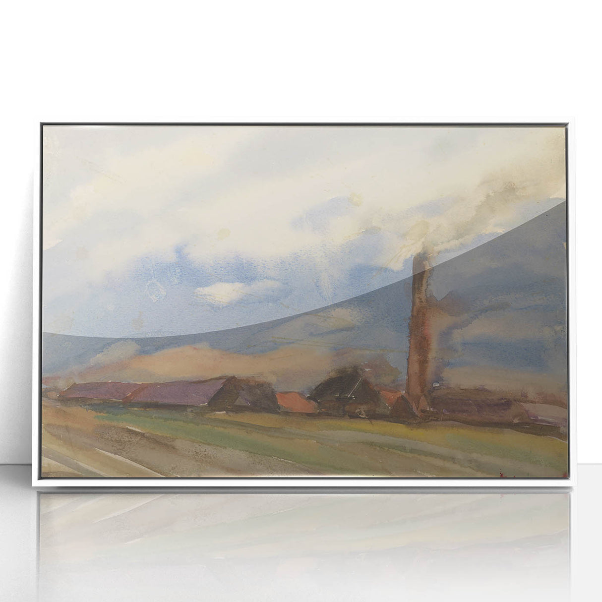 Countryside Landscape - Modern Wall Art of Fields and Village Scene