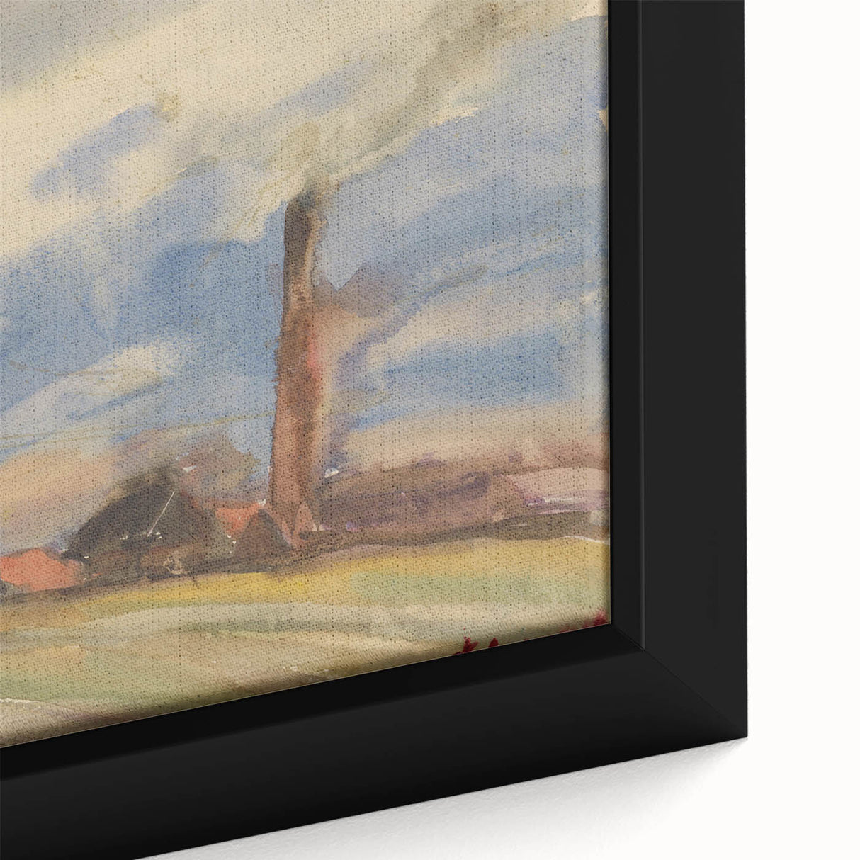 Countryside Landscape - Modern Wall Art of Fields and Village Scene