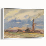 Countryside Landscape - Modern Wall Art of Fields and Village Scene