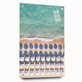 Large abstract wall art on acrylic glass depicting vibrant summer colors, ideal for bedroom or dining room decor.