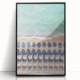 Large abstract wall art featuring vibrant summer hues on a black framed acrylic, ideal for modern living room decor.