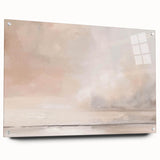 Abstract landscape wall art displayed in a side view, showcasing vibrant colors and intricate details behind acrylic glass, secured with decorative pins. Ideal for modern home decor.
