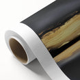 Minimalist Abstract Wall Art – Gold Horizon on Bold Black Canvas