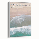 Vintage poster art featuring a colorful summer theme on an extra-large framed canvas, ideal for living room decor.