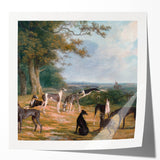Romanticism Art - Nine Greyhounds Landscape - Classic Romantic Print