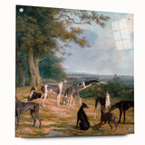 Romanticism Art - Nine Greyhounds Landscape - Classic Romantic Print
