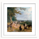 Romanticism Art - Nine Greyhounds Landscape - Classic Romantic Print