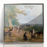 Romanticism Art - Nine Greyhounds Landscape - Classic Romantic Print