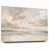 Abstract landscape wall art displayed in acrylic glass with a side view showcasing vibrant colors and intricate texture, mounted with stylish pins for a modern aesthetic.