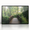 Framed acrylic artwork showcasing a landscape bridge scene, featuring vibrant colors and detailed textures. Ideal for modern home decor or office spaces.