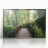 Framed acrylic artwork showcasing a stunning landscape bridge scene, featuring vibrant colors and intricate details, perfect for enhancing home decor.