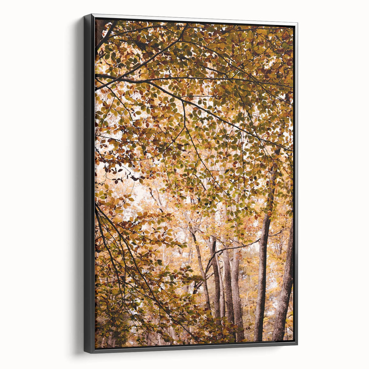 Black and white framed canvas of a vintage landscape painting, ideal for bedroom wall art.