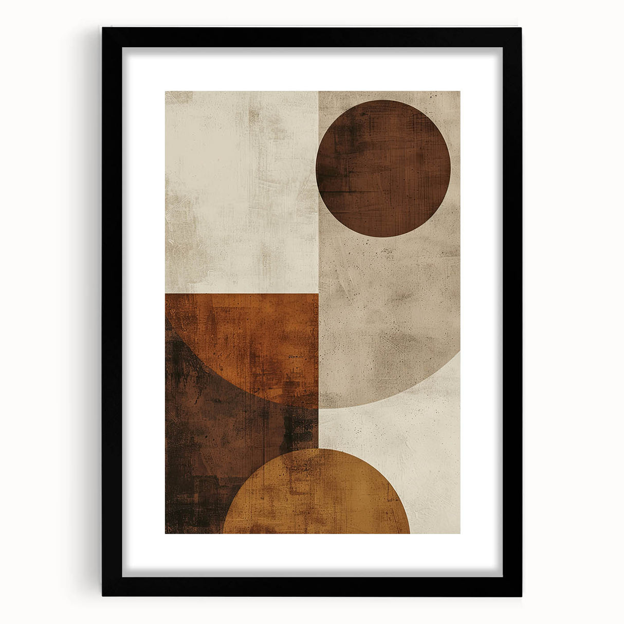 Earthy Geometric Wall Art – Abstract Circles for Dining Room