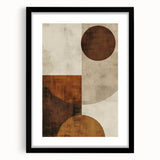 Earthy Geometric Wall Art – Abstract Circles for Dining Room