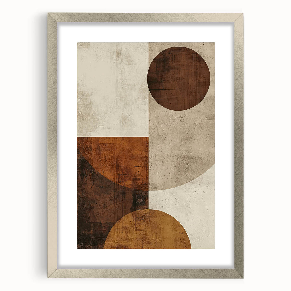 Earthy Geometric Wall Art – Abstract Circles for Dining Room
