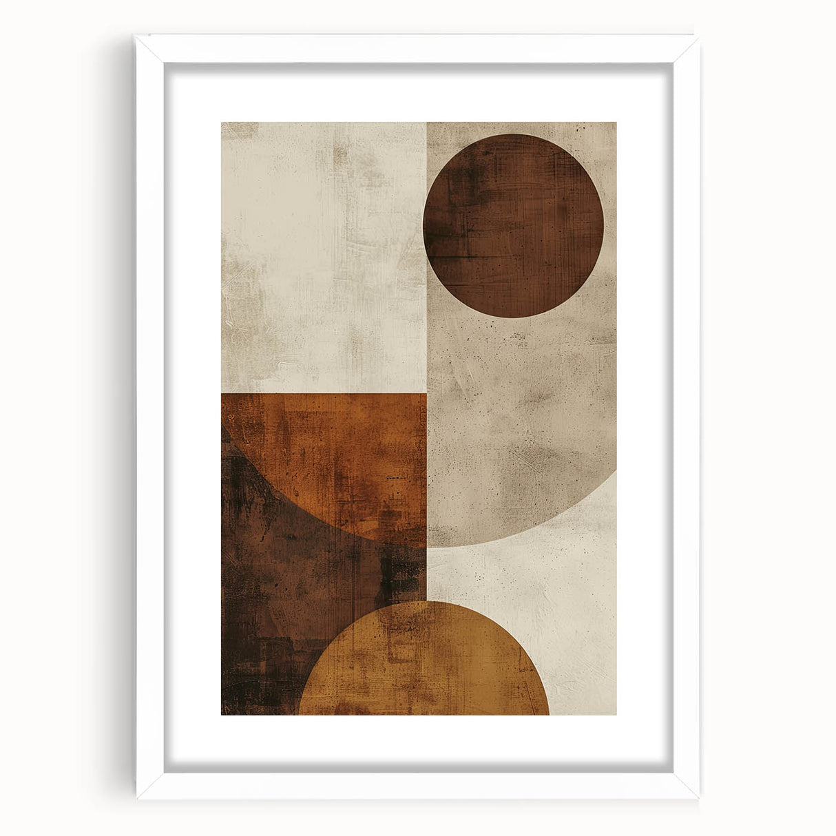 Earthy Geometric Wall Art – Abstract Circles for Dining Room