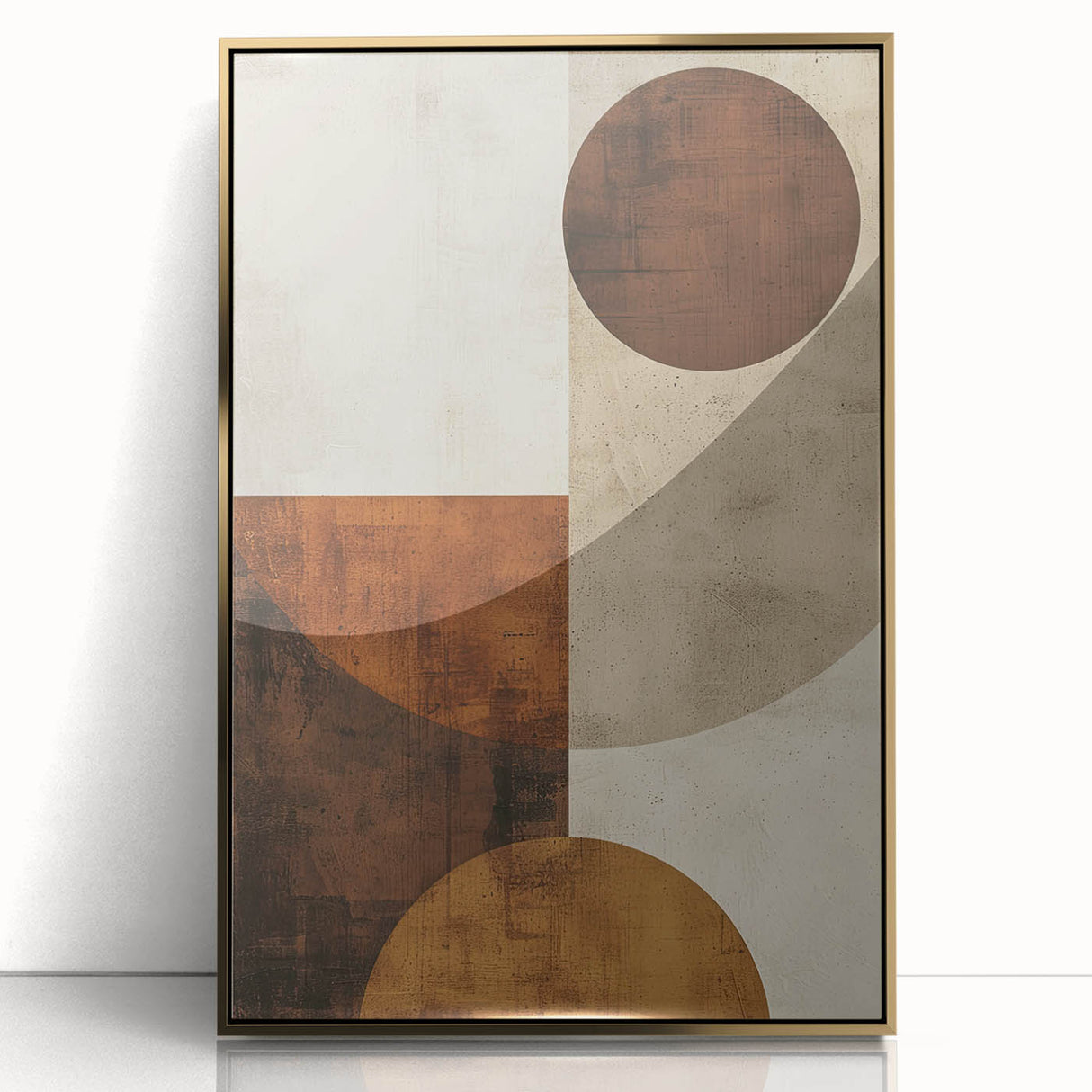 Earthy Geometric Wall Art – Abstract Circles for Dining Room