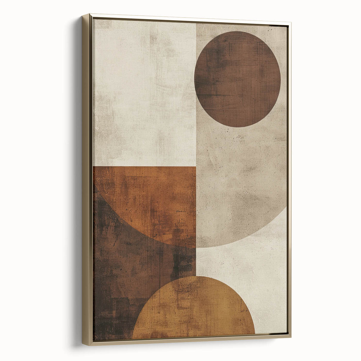 Earthy Geometric Wall Art – Abstract Circles for Dining Room