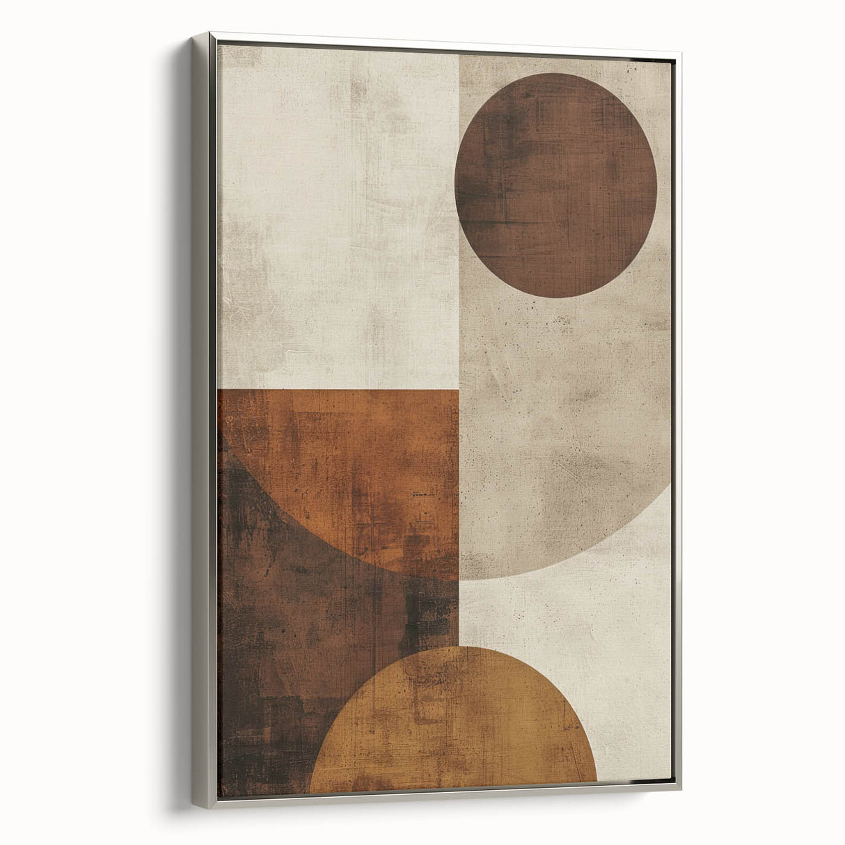 Earthy Geometric Wall Art – Abstract Circles for Dining Room