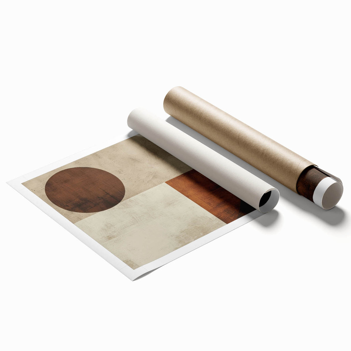 Earthy Geometric Wall Art – Abstract Circles for Dining Room