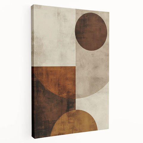 Earthy Geometric Wall Art – Abstract Circles for Dining Room